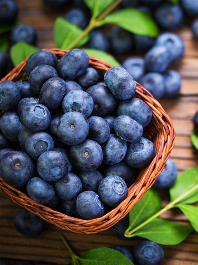 Blueberries-Wicker-Basket-Wood-Table